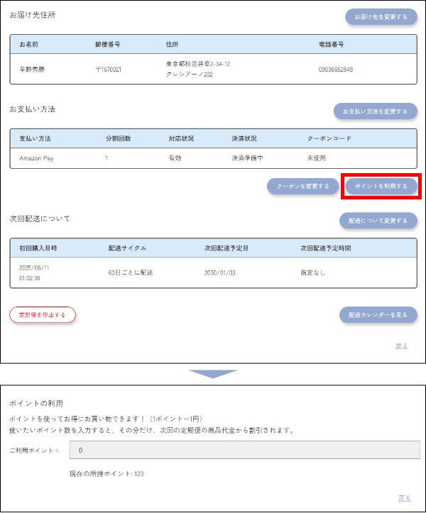 ポイントの使用方法