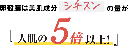 卵殻膜は美肌成分「シチスン」の量が人肌の5倍以上