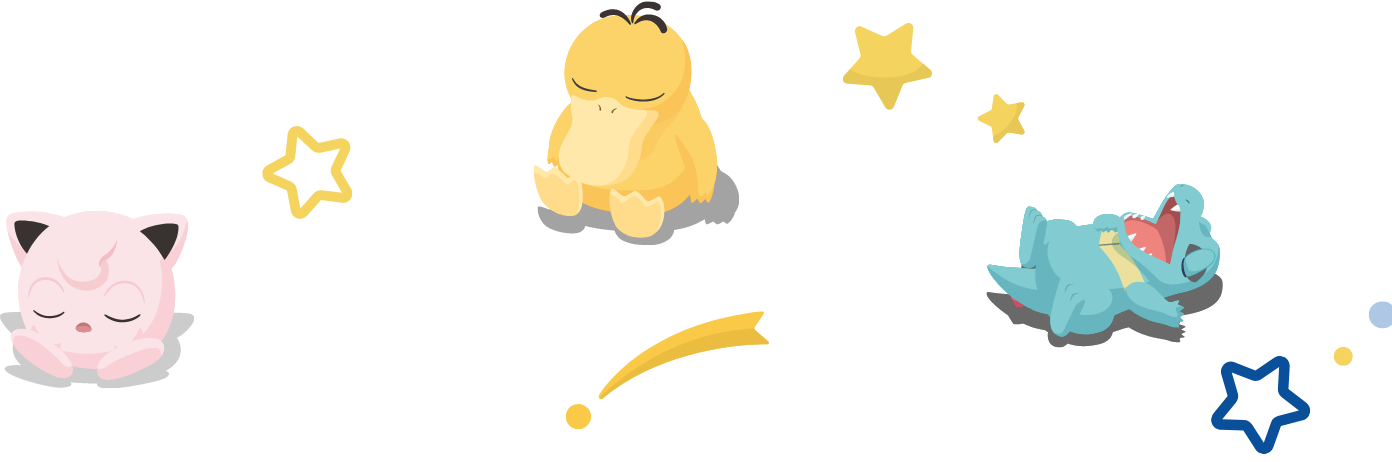 眠るポケモンたちのイラスト