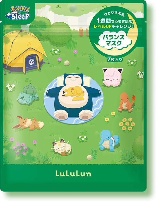 ポケモンスリープ ルルルン バランスマスク ワカクサ本島 1週間で心もお肌もレベルUPチャレンジ！ 7枚入り