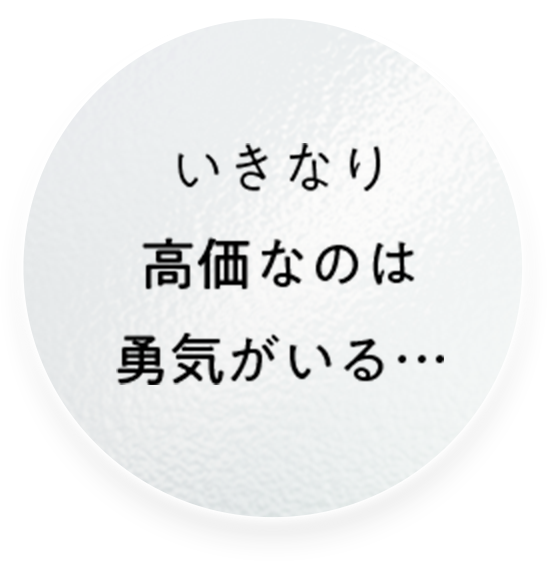 いきなり高価なのは勇気がいる…