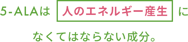 5-ALAは人のエネルギー産生になくてはならない成分。