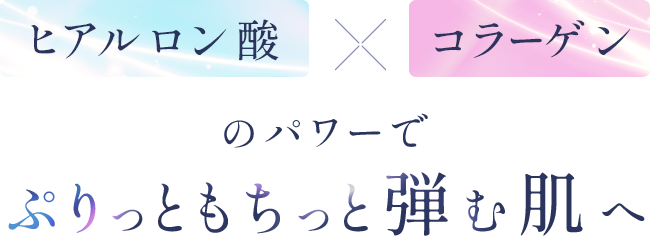 ヒアルロン酸xコラーゲンのパワーでぷりっともちっと弾む肌へ