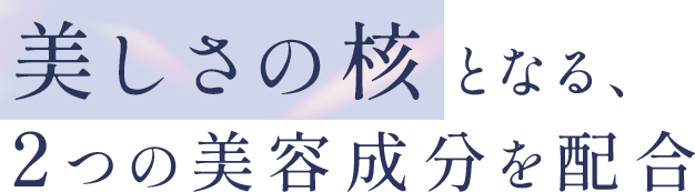 美しさの核となる、 2つの美容成分を配合