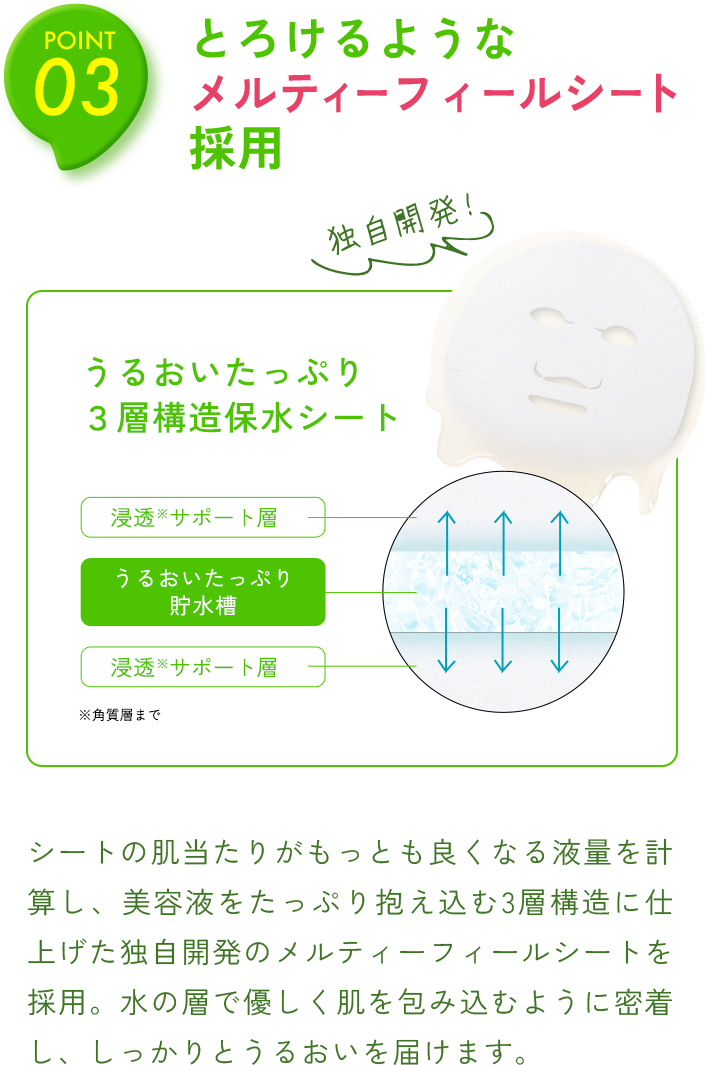 とろけるような メルティーフィールシート 採用
