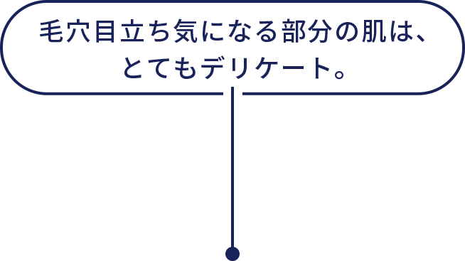 ⽑⽳⽬⽴ち気になる部分の肌は、とてもデリケート。