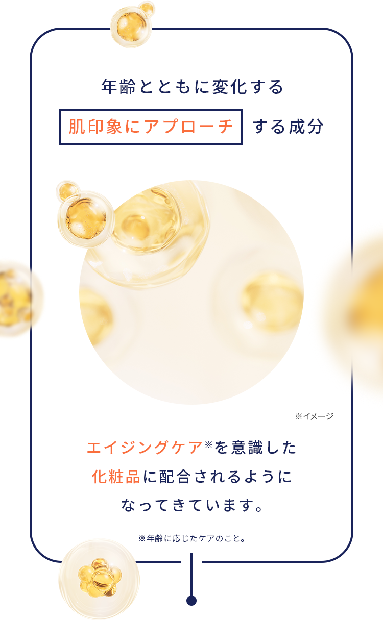 年齢とともに変化する肌印象にアプローチする成分