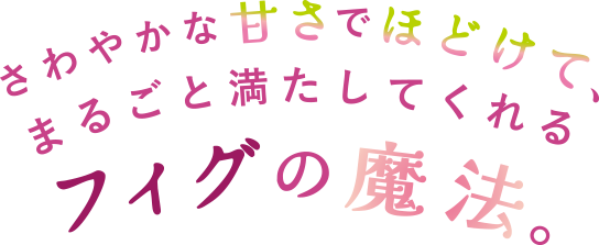 さわやかな甘さでほどけて、まるごと満たしてくれる フィグの魔法