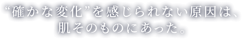 “確かな変化”を感じられない原因は、肌そのものにあった。