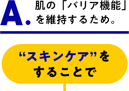 肌の「バリア機能」を維持するため。“スキンケア”を することで