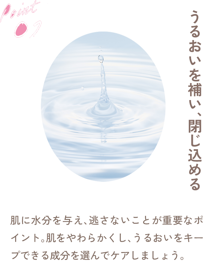 うるおいを補い、閉じ込める