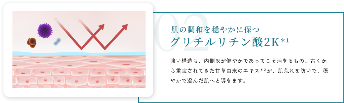 肌の調和を穏やかに保つグリチルリチン酸2K