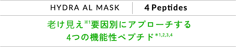 HYDRA AL MASK 4 Peptides 老け見え※1要因別にアプローチする 4つの機能性ペプチド *1,2,3,4