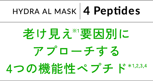 HYDRA AL MASK 4 Peptides 老け見え※1要因別にアプローチする 4つの機能性ペプチド *1,2,3,4