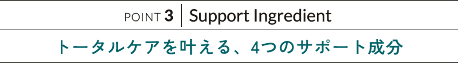 POINT 3 Support Ingredient トータルケアを叶える、4つのサポート成分