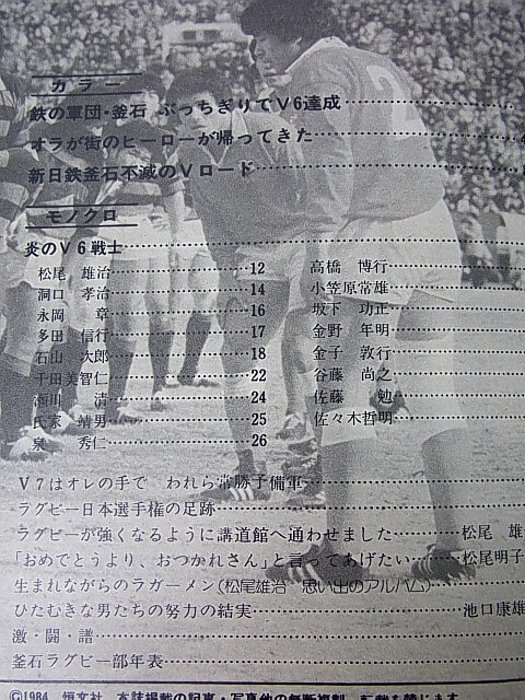 スポーツアルバム NO.4 ラグビーアルバム 1984年（昭和59年） 恒文社 【1】