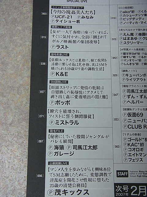 ニャン2倶楽部 2007年1月号（平成19年） コアマガジン 【2】