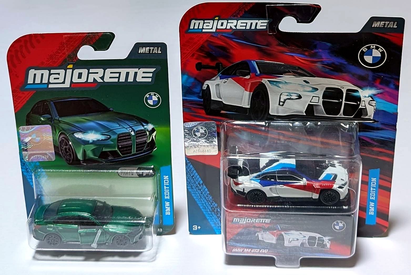 マジョレット BMW M3 と BMW M4 GT3 EVO のブリスターパッケージ