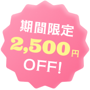 期間限定2,500円オフ