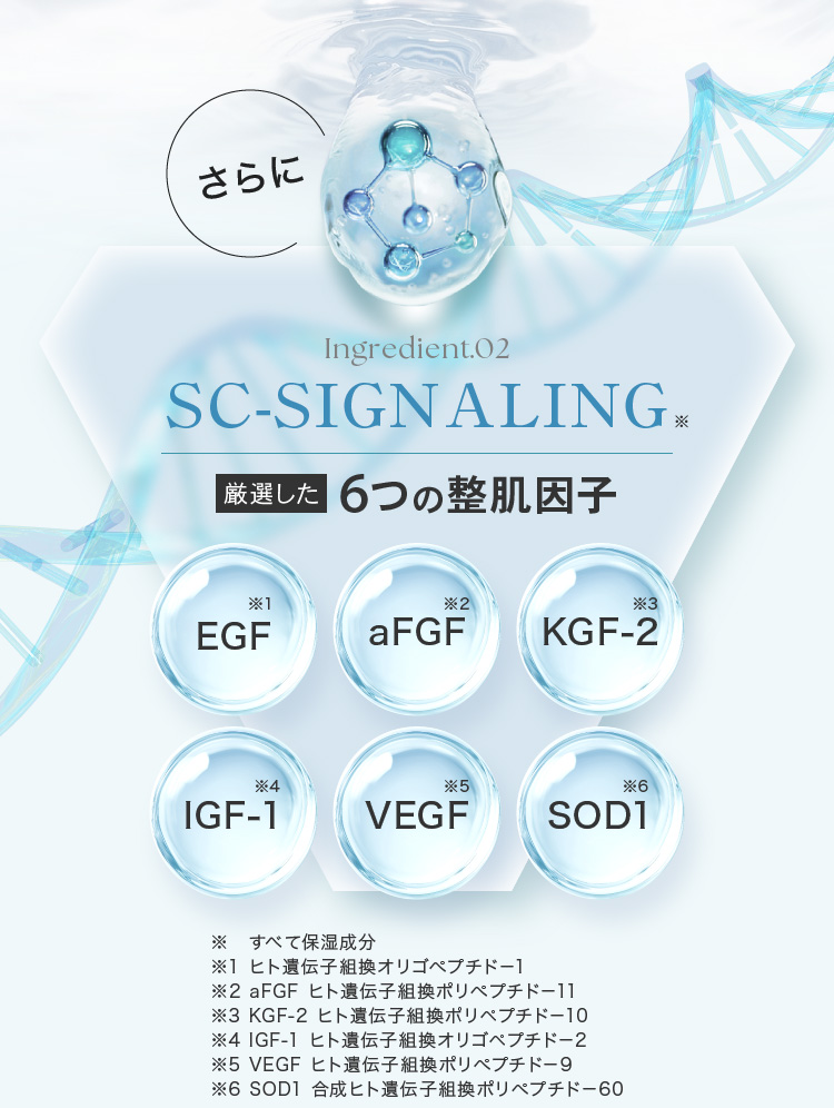 Ingredient.02 SC-SIGNALING 厳選した 6つの整肌因子