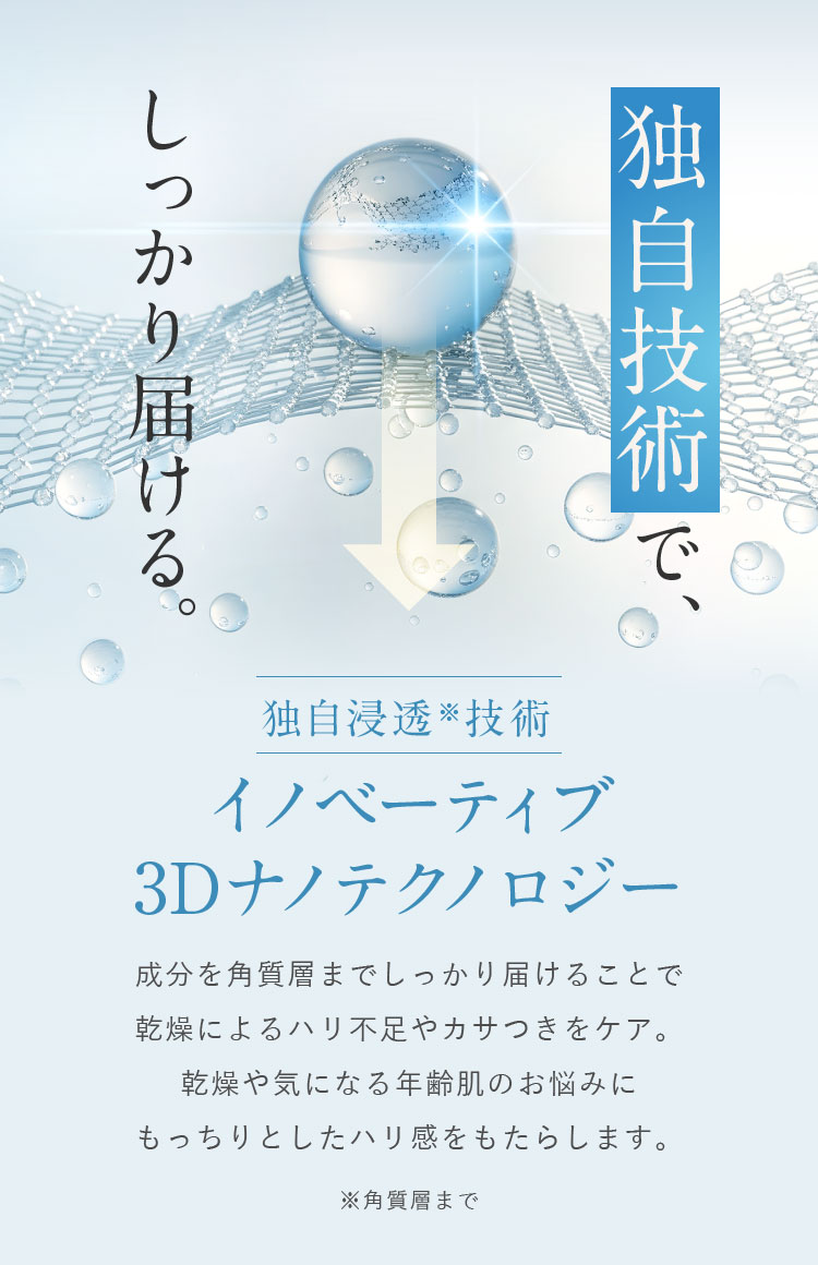 独自浸透技術 イノベーティブ3Dナノテクノロジー