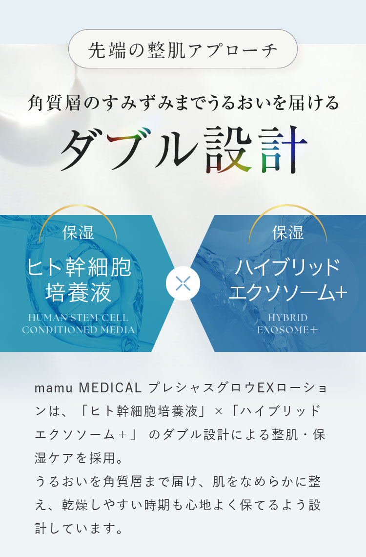 先端の整肌アプローチ 角質層のすみずみまでうるおいを届ける ダブル設計