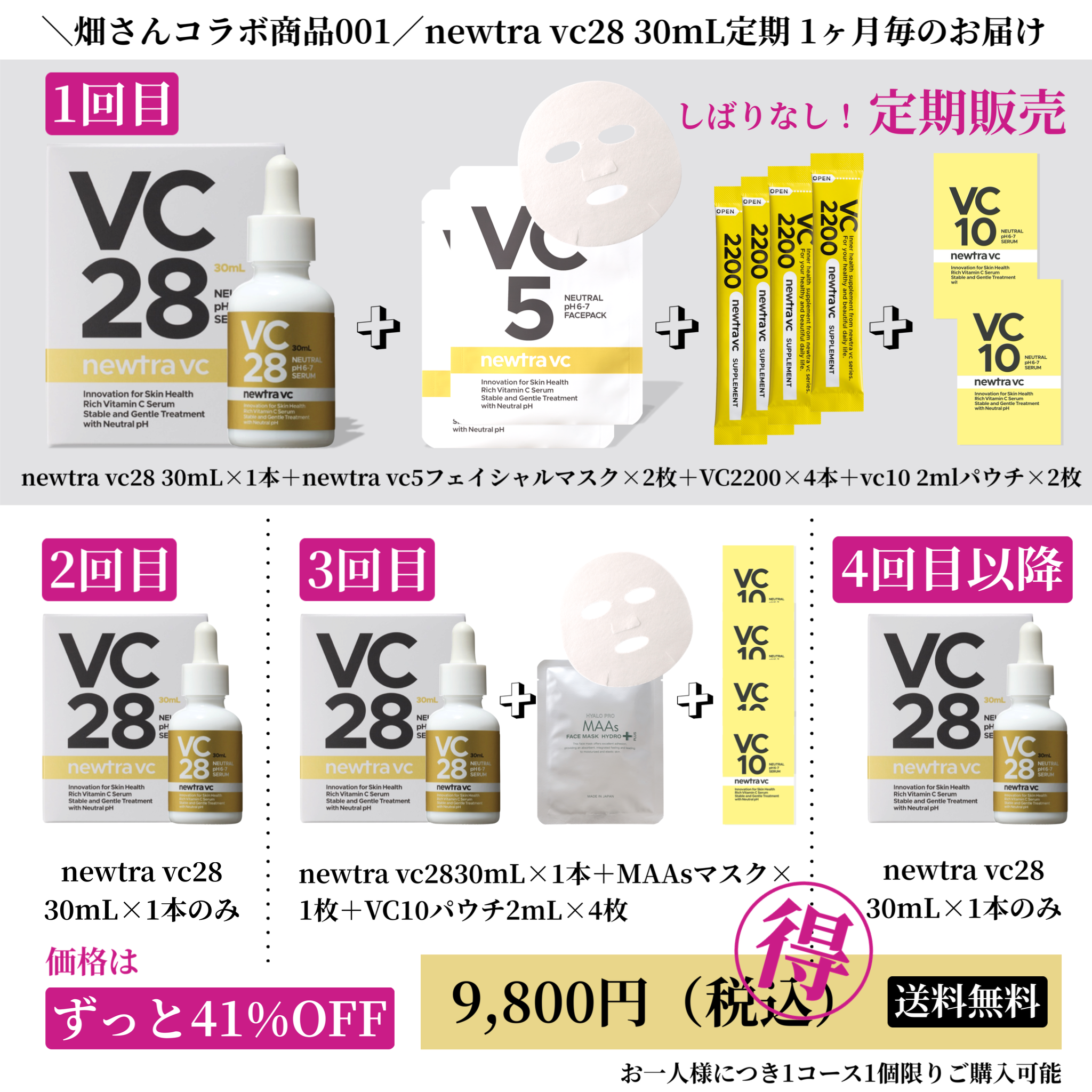 ＼畑さんコラボ商品001／newtra vc28 30mL定期 1ヶ月毎のお届け20250801★＋★