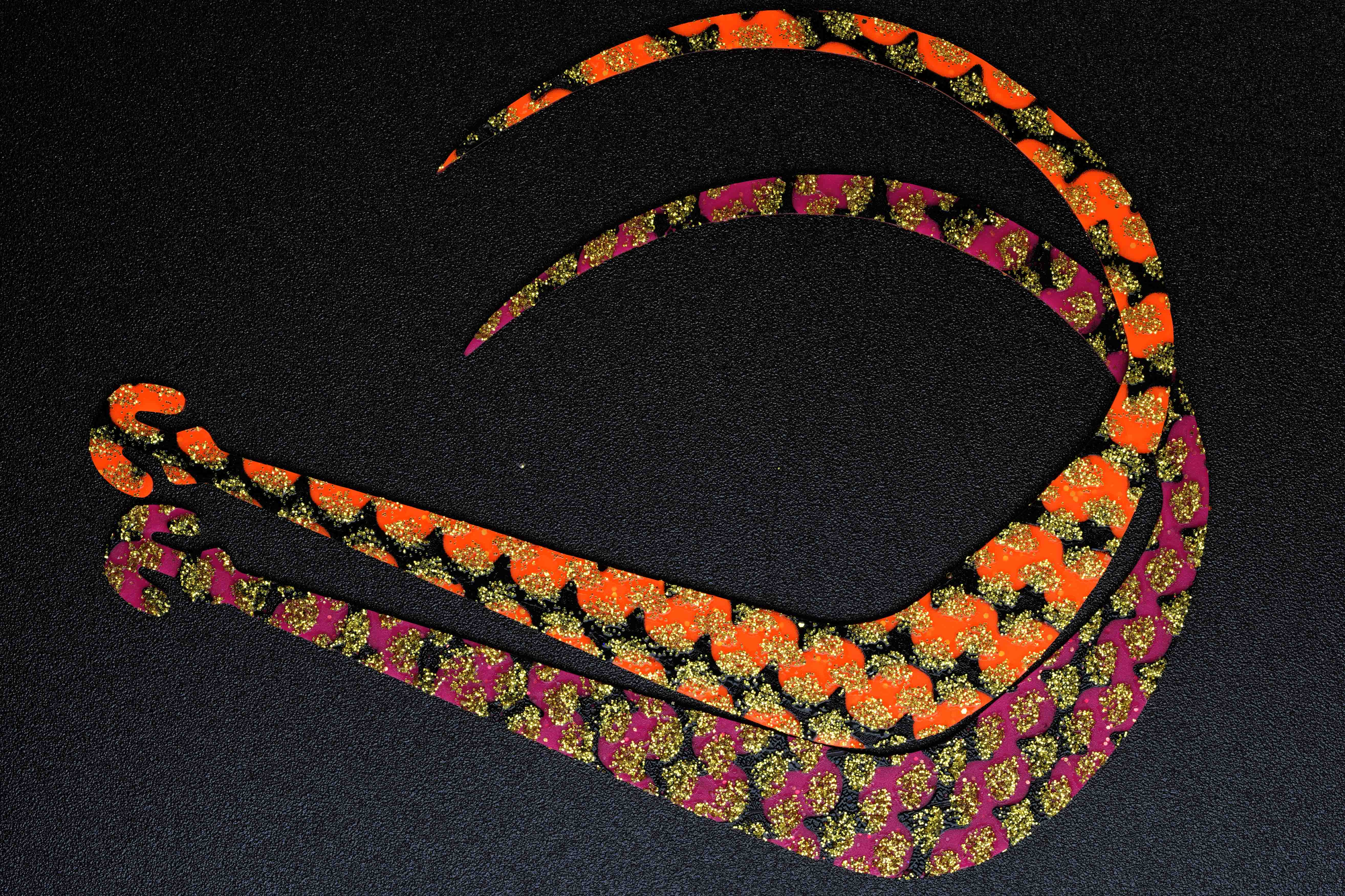 バレンタイン限定　リミテッドカラー ネクタイの種類 / カラー: ARE　120　リバーシブル　ゼブラピンクゴールドラメ　ゼブラ濃いオレンジゴールドラメ　