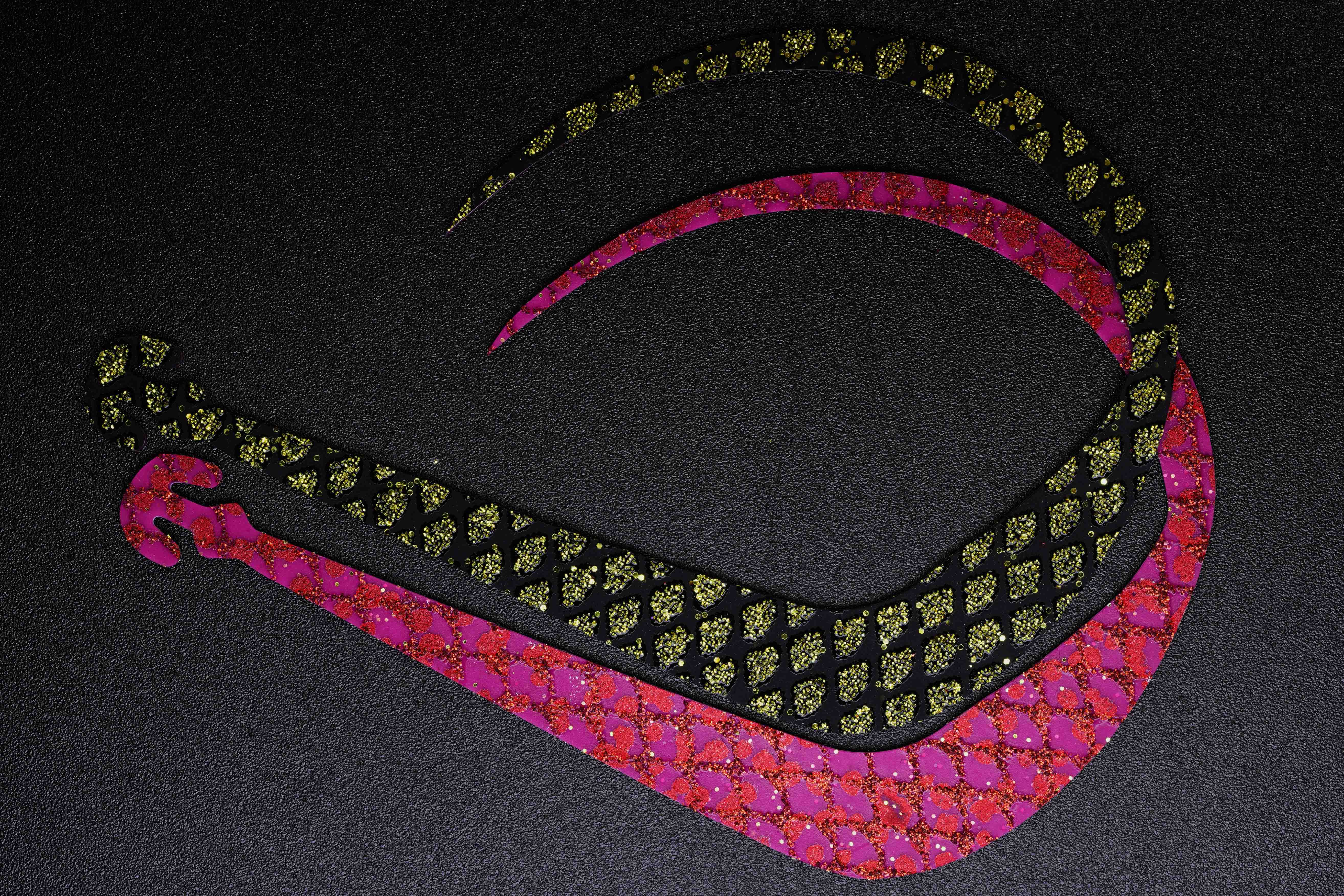 バレンタイン限定　リミテッドカラー ネクタイの種類 / カラー: ARE　120　リバーシブル　ゼブラピンクゴールドラメ　ゼブラ濃いオレンジゴールドラメ　