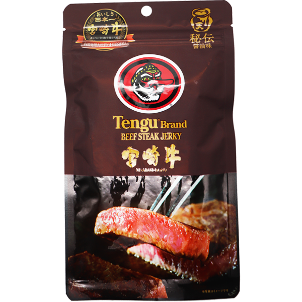 Tengu ビーフステーキジャーキー 宮崎牛 秘伝醤油味 25g