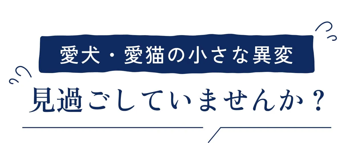 愛犬・愛猫の小さな異変見過ごしていませんか？