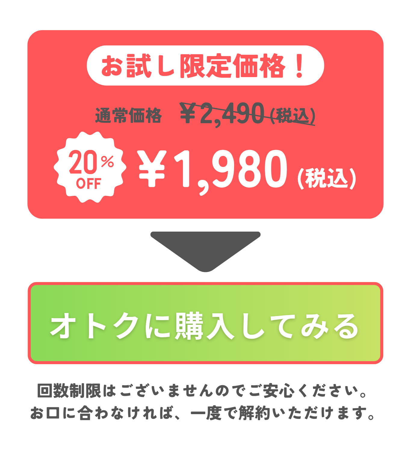 お試し価格で購入