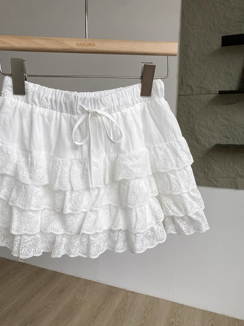 レースフリルミニスカート