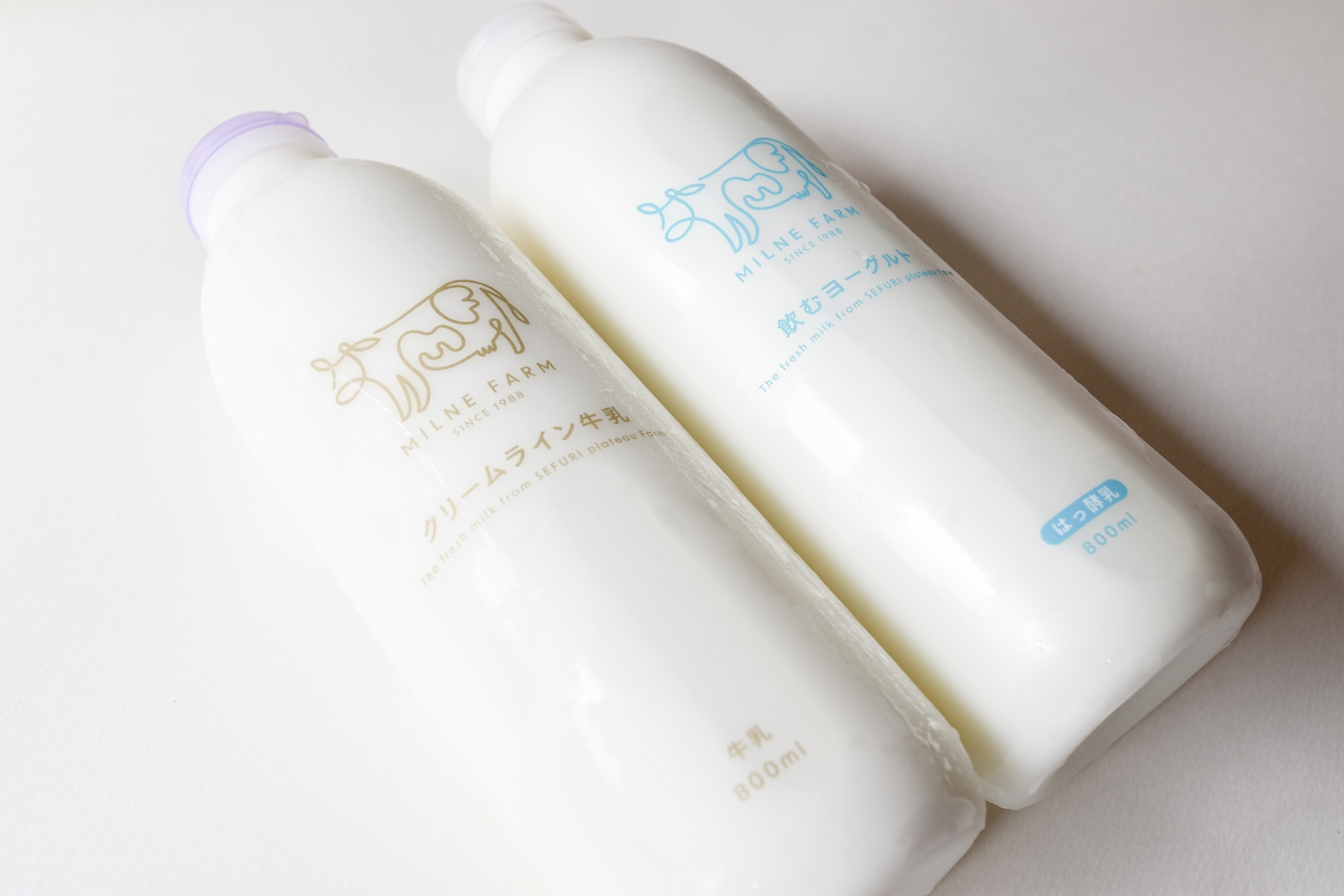 低温長時間殺菌・ノンホモジナイズ製法 牛乳800ml・飲むヨーグルト800mlセット