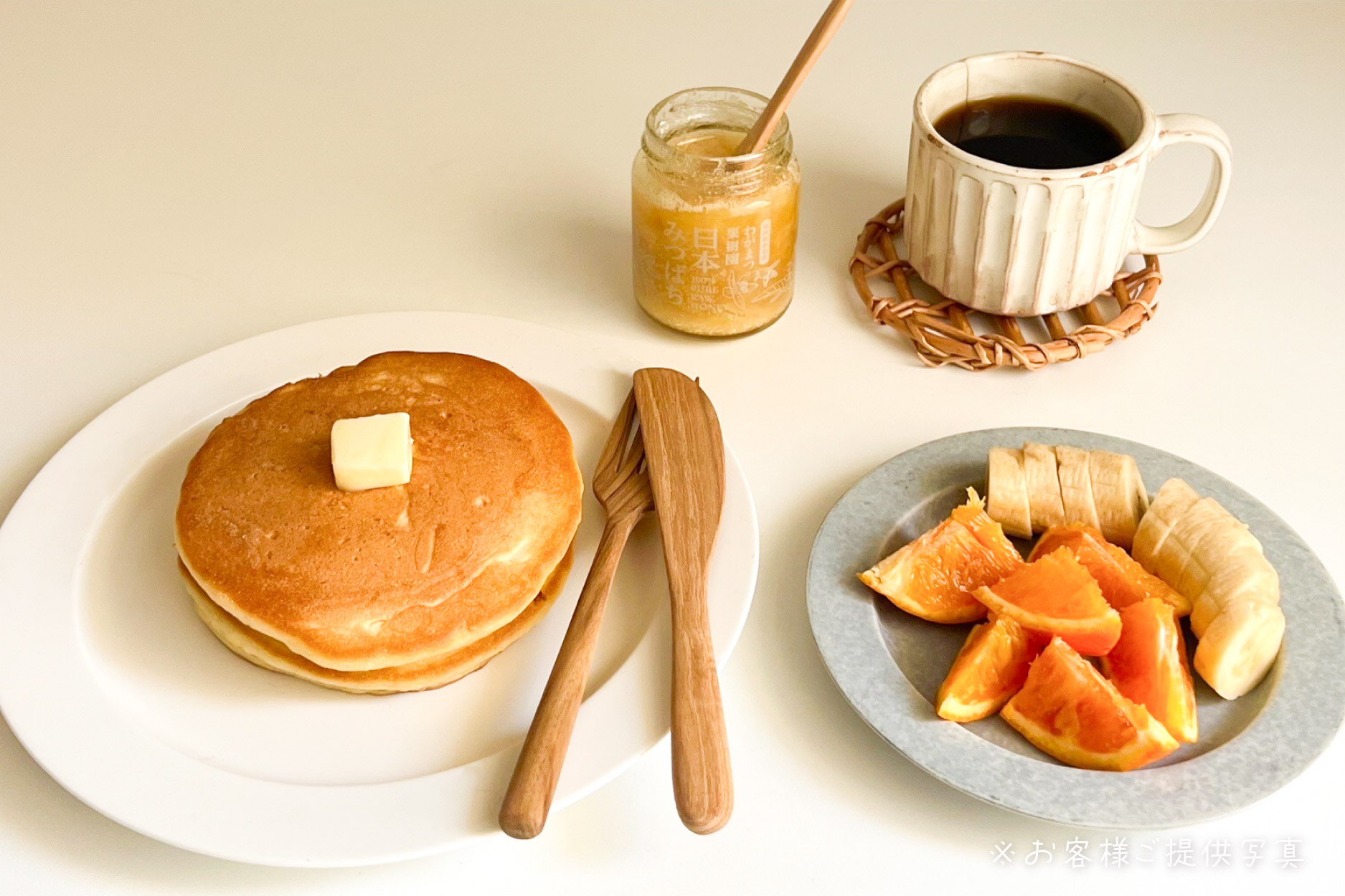 旬のフルーツ & 無添加パンケーキのブランチセット｜Mサイズ