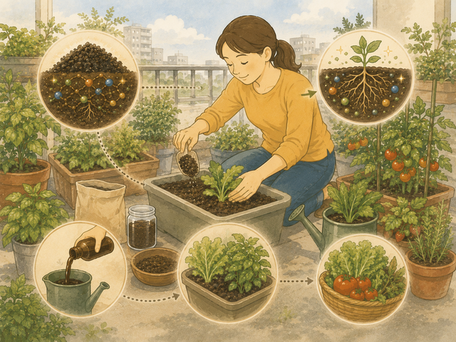 土の中で野菜が育つ様子を表したイラスト