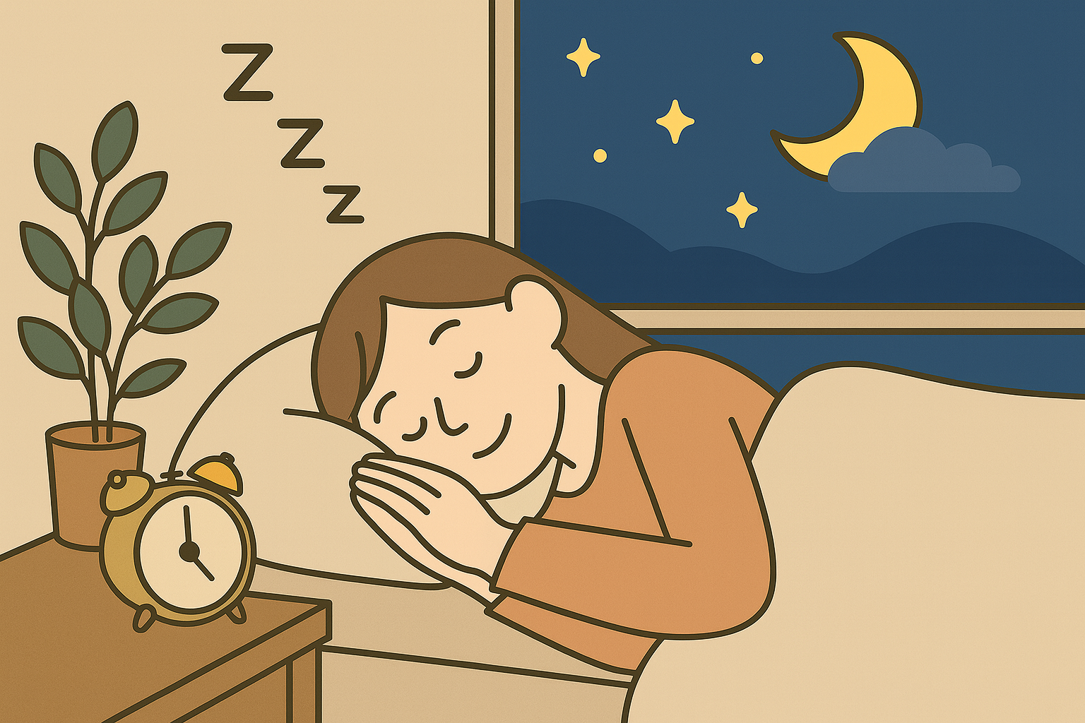 秋の夜長を楽しむ女性