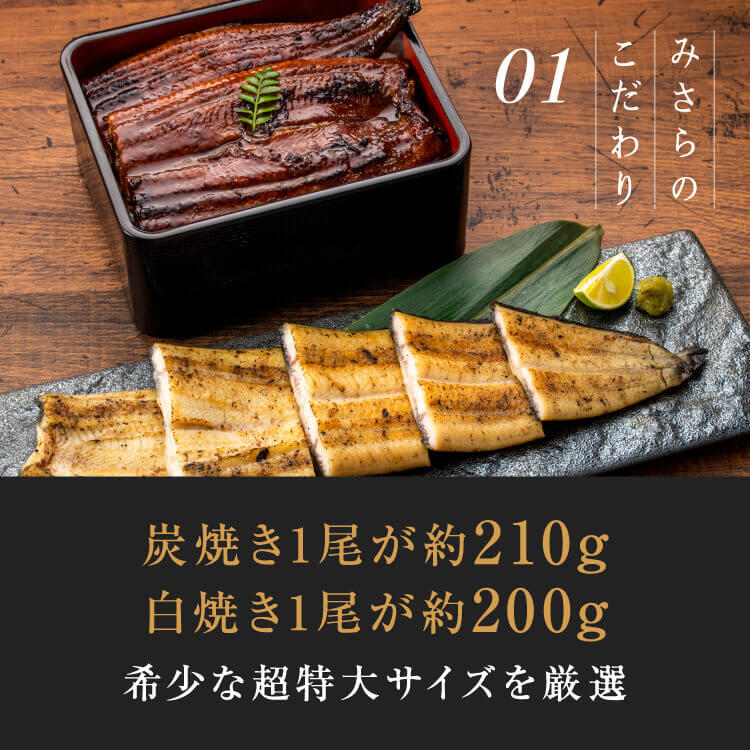 【J】炭焼き×白焼き 紅白セット　＜3~5人前＞