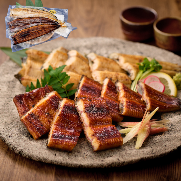 鹿児島県産 特大うなぎ蒲焼き（2尾）+炭火手焼きうなぎ白焼き（1尾）＜6~9人前＞