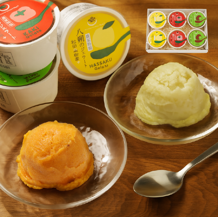 奈良産 果実たっぷりジェラート3種（合計6個入り）