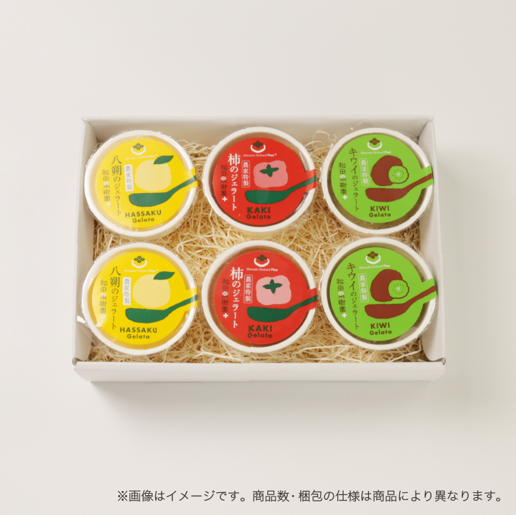 奈良産 果実たっぷりジェラート3種（合計6個入り）