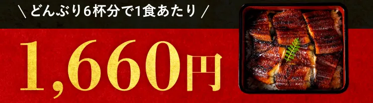 どんぶり6杯分で1食あたり 約1,660円