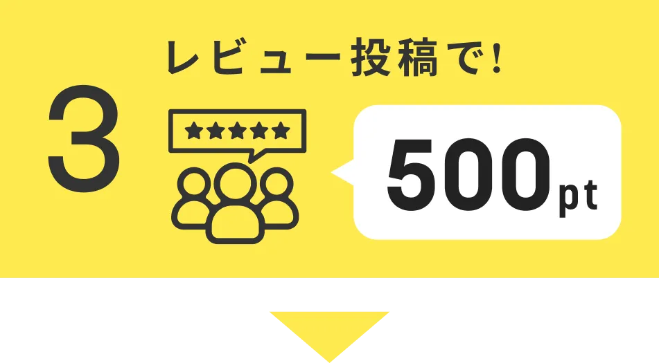 3 レビュー投稿で!500pt