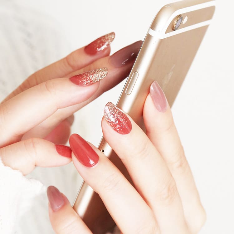 ルージュ×グレージュグリッター