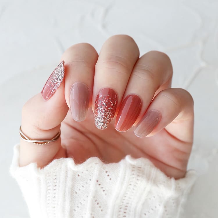 ルージュ×グレージュグリッター