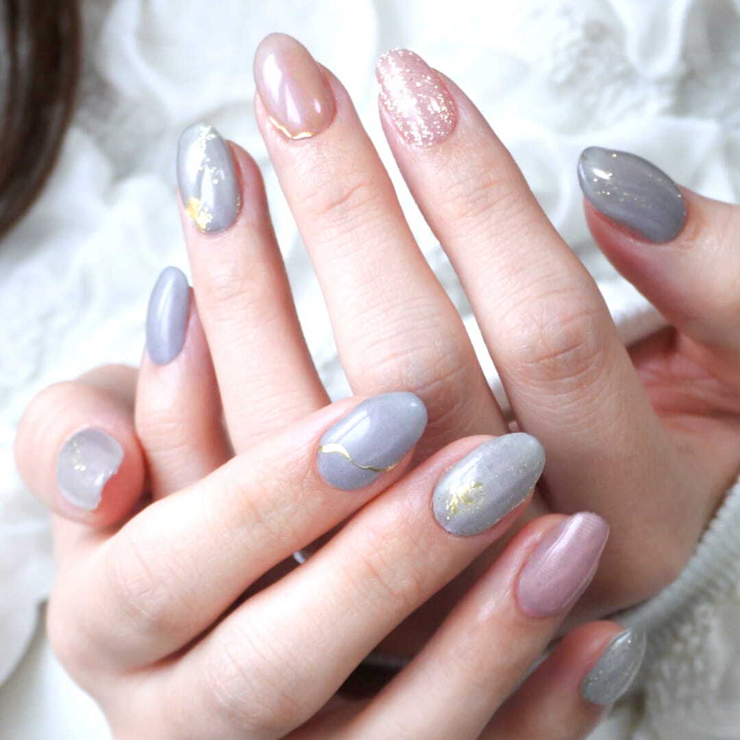 ラベンダー×ブルーグレーニュアンス