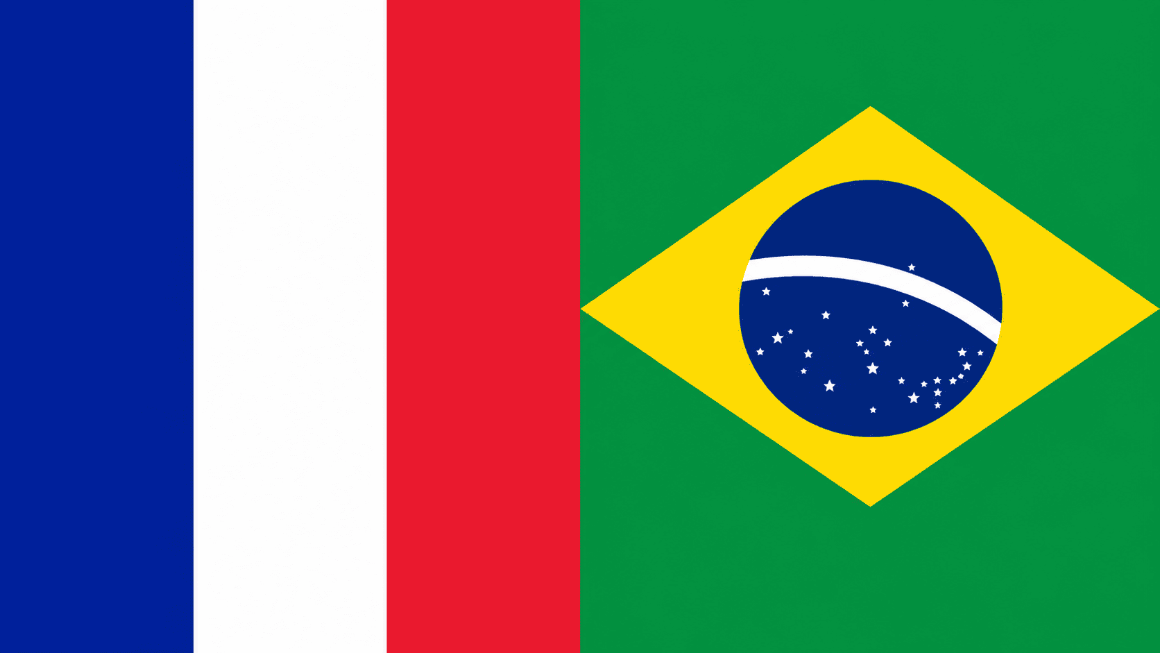 フランスとブラジルの国旗