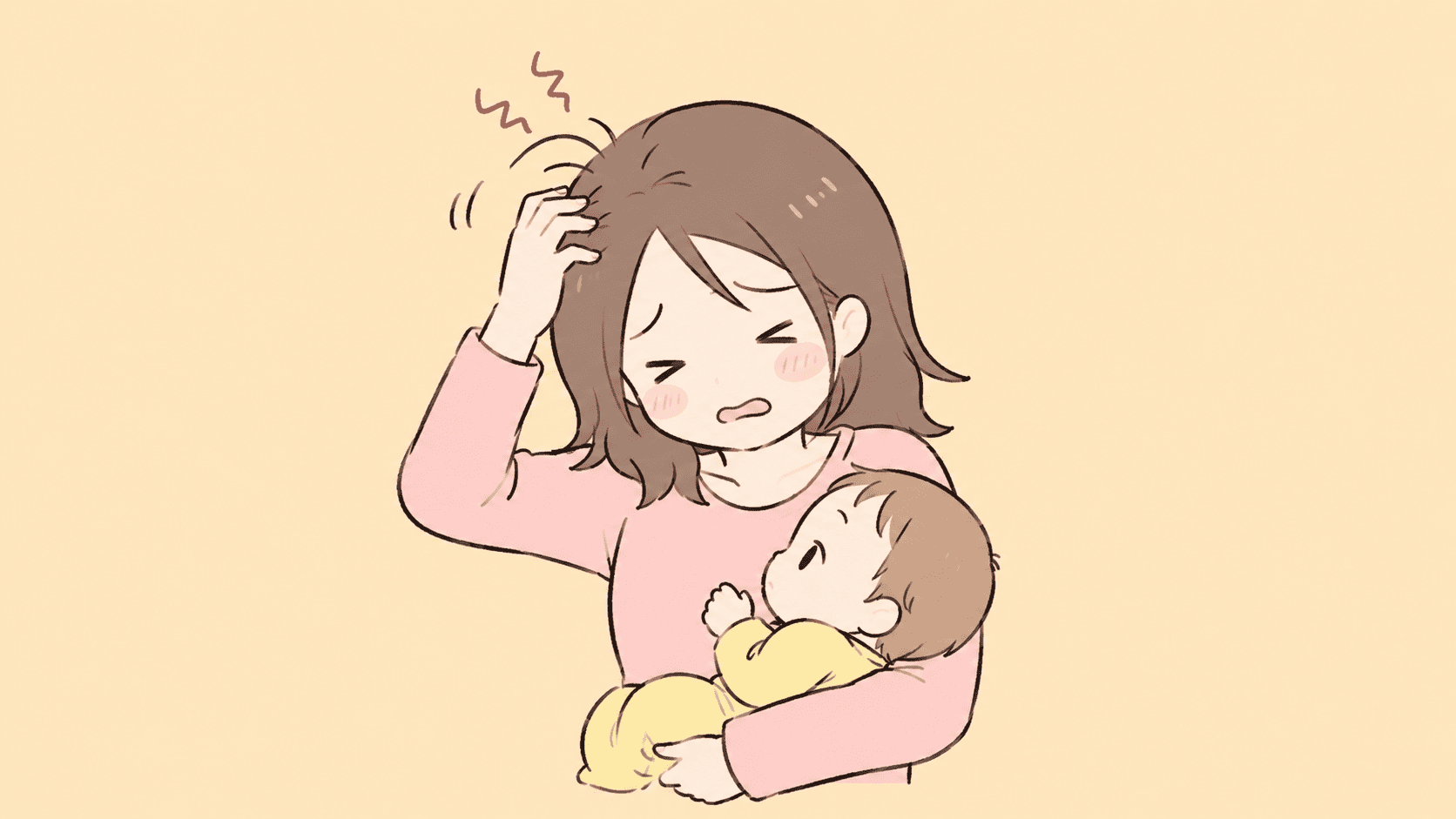 頭皮が痒そうな産後の女性