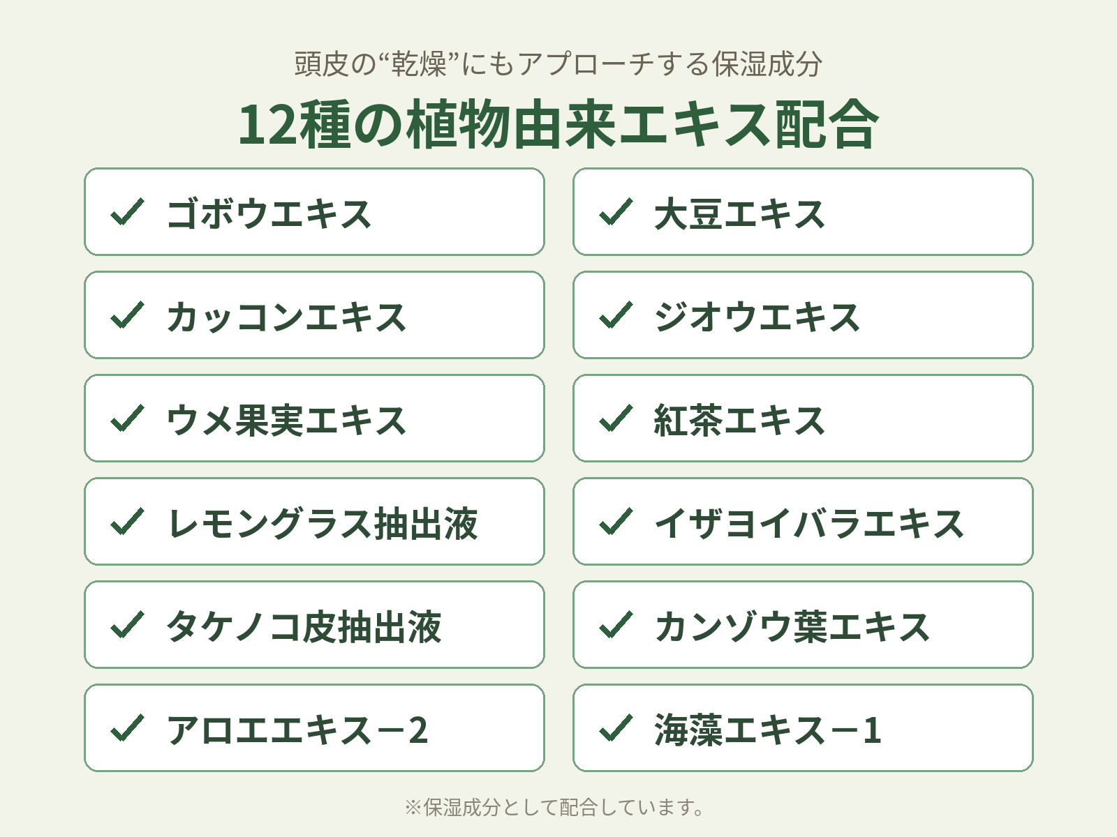 12種の植物由来エキス