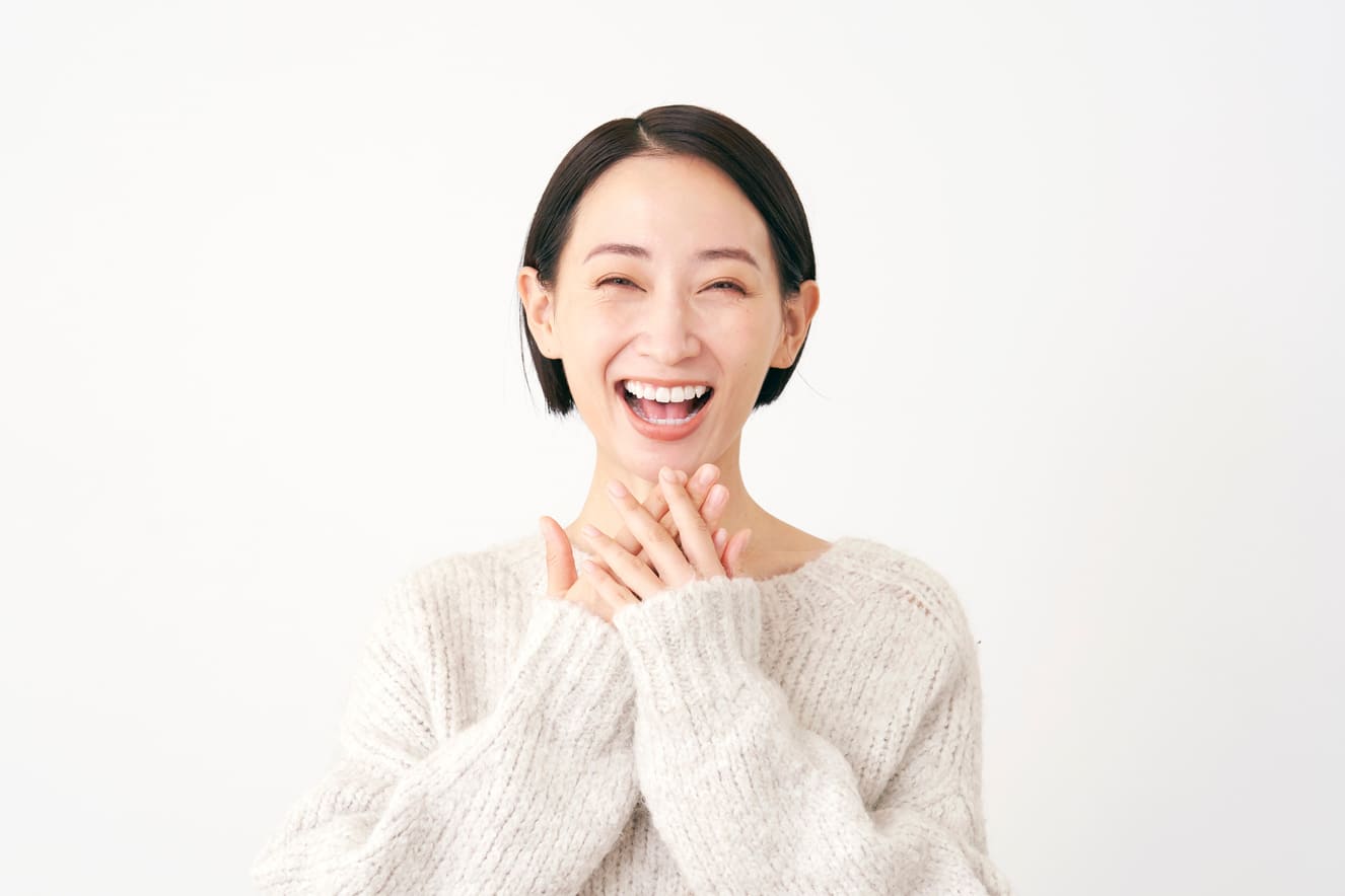 喜んでる人